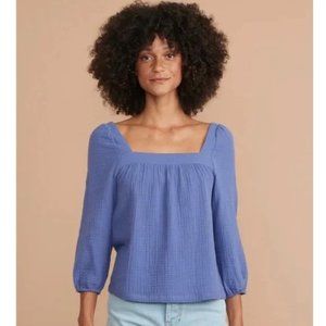 NEW Marine Layer Annabella Square Neck Top in Marlin Blue Medium